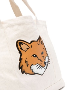Maison Kitsuné Maison Kitsune fox head-print cotton tote - Img 4