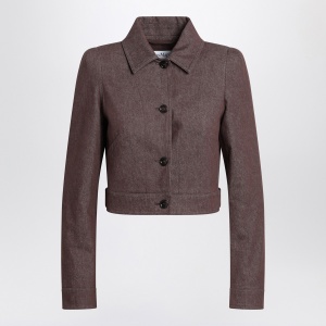 Max Mara Cropped brown denim-effect jacket