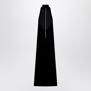 Max Mara Pianoforte Black satin velvet long dress - Img 2