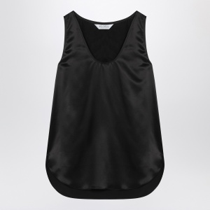 Max Mara Top black silk satin