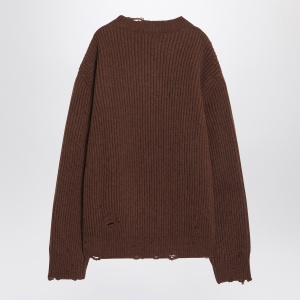 MM6 Maison Margiela Distressed brown wool-blend sweater - Img 2