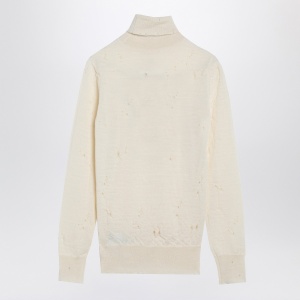 MM6 Maison Margiela Distressed turtleneck sweater with Numeric Signature - Img 2