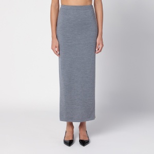 Moschino Beige/grey wool long skirt