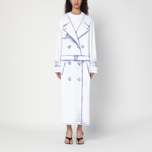 Moschino Trompe L''oeil white dress in cotton