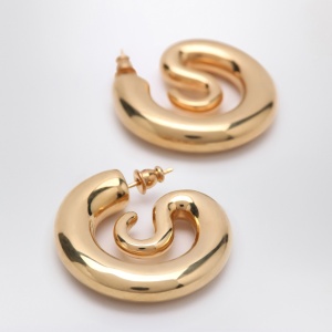 Panconesi Small gold Serpent Hoops earrings - Img 2