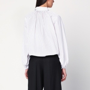 Patou Striped balloon-sleeve shirt in white - Img 2