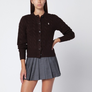 Polo Ralph Lauren Brown cable-knit wool and cashmere cardigan