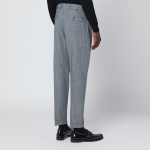 PT Torino Gray patterned wool and cashmere trousers - Img 2
