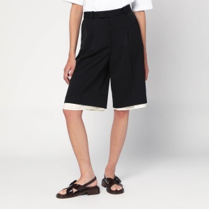 Róhe Black double-layer Bermuda shorts