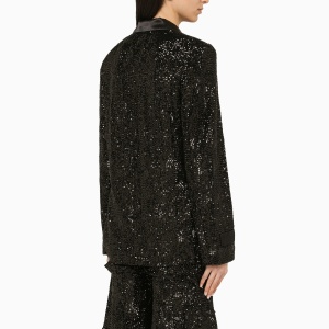 ROTATE Birger Christensen Black single-breasted jacket with sequins - Img 2
