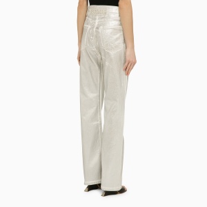 ROTATE Birger Christensen Silver pants in organic denim - Img 2