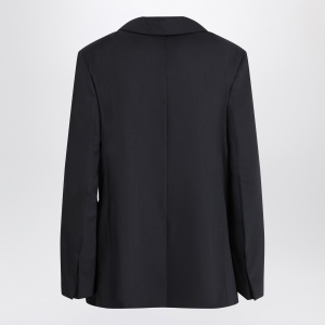 S Max Mara Double-breasted jacket in midnight blue crêpe wool - Img 2
