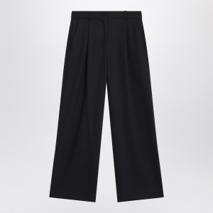 S Max Mara Midnight blue crêpe wool trousers
