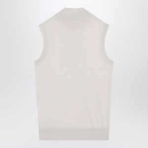 S Max Mara White turtleneck vest in wool - Img 2