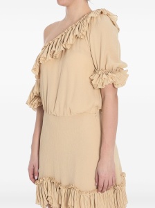 Saint Laurent one-shoulder ruffled dress - Img 4