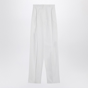 Sportmax Wide white cotton trousers