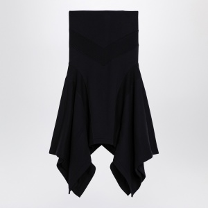 The Attico Black asymmetric cotton skirt