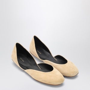 The Row Gemma Ballet Slipper beige suede
