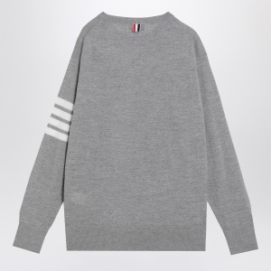 Thom Browne Light gray merino wool sweater - Img 2