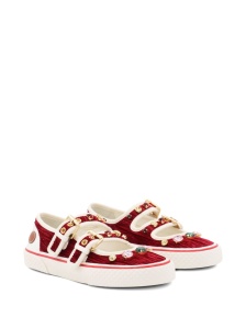 Valentino Garavani Jewel-embellished buckle sneakers - Img 3