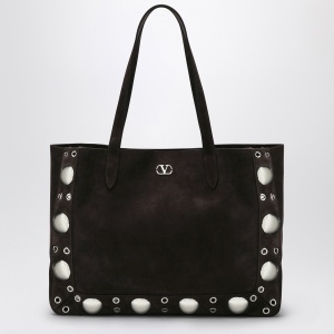 Valentino Garavani Medium Nellcôte Tote in Brown Suede
