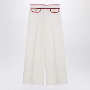 Valentino Ivory trousers with Gold V