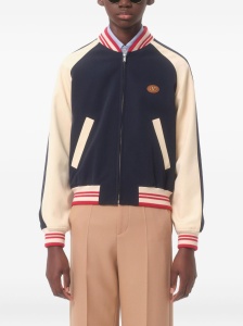 Valentino Wool and Cotton Bomber Jacket with Vlogo and Le Chat De La Maison Patch - Img 2