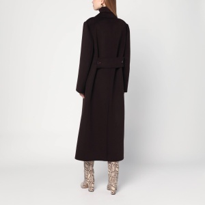 Victoria Beckham Brown double-breasted coat in wool and cashmere - Img 2