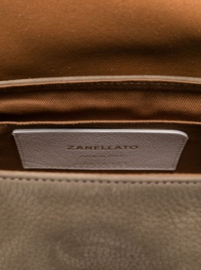 Zanellato Baby Postina messenger bag in nubuck leather brown brandy - Img 3