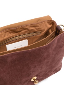 Zanellato Postina Jones Medium handbag in vinaccio suede leather - Img 2