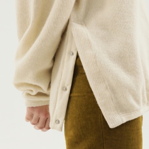 1989 STUDIO White ribbed sweater with slits - Img 2