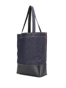 A.P.C. logo print denim tote - Img 4