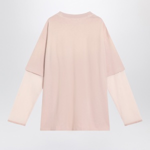 Acne Studios Pink violet layered T-shirt with print - Img 2