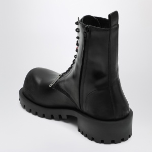 Balenciaga Black leather Hummer lace-up ankle boots - Img 2