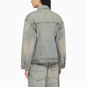 Balenciaga Light blue washed-effect denim jacket - Img 2