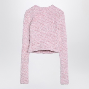 Balenciaga Pink cotton blend tweed cropped cardigan - Img 2