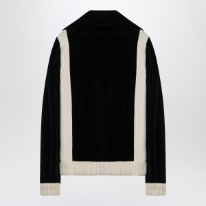Black chenille sweatshirt with Chez Valentino patch - Img 2