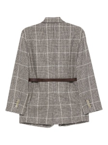 Brunello Cucinelli Check belted blazer - Img 2
