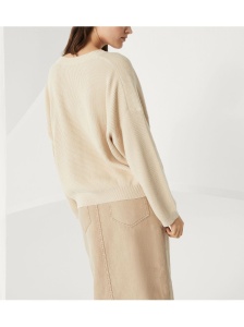 Brunello Cucinelli cotton english rib sweater with shiny detail - Img 2