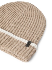 Brunello Cucinelli English rib cashmere knit skullcap with monili - Img 2