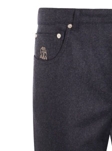 Brunello Cucinelli Logo-embroidered trousers - Img 4