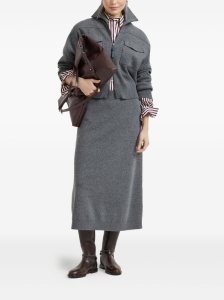 Brunello Cucinelli Midi skirt in double cashmere knit - Img 4