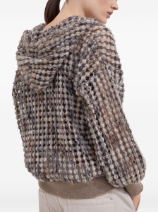 Brunello Cucinelli Net-Embroidered Zip-Up Hoodie - Img 4