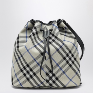 Burberry Medium bucket bag with Lichen-colour Check pattern