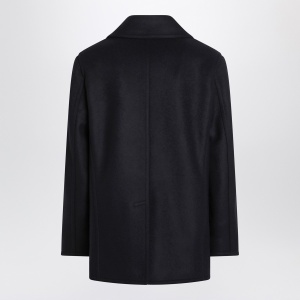 Burberry Navy blue wool double-breasted coat - Img 2