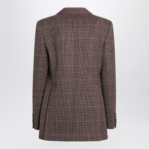 Chloé Single-breasted checked brown wool jacket - Img 2