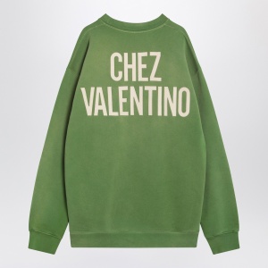 Crew neck sweatshirt Chez Valentino green - Img 2
