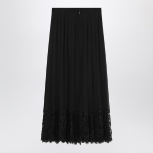Dolce & Gabbana Dolce&Gabbana Gonna midi in chiffon and black lace - Img 2