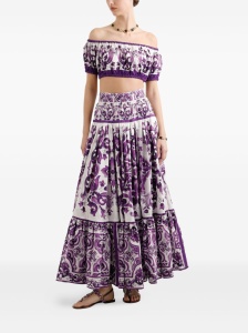Dolce & Gabbana Maiolica print cotton top - Img 2