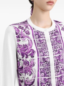 Dolce & Gabbana Maiolica print silk cardigan - Img 4